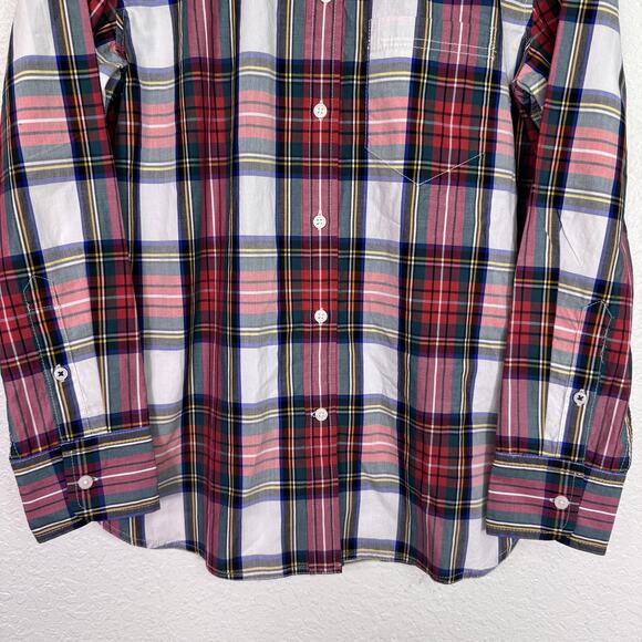 J Crew Top Womens 6 Tartan Plaid Classic Poplin Shirt Button Up Holiday Preppy - Picture 6 of 11